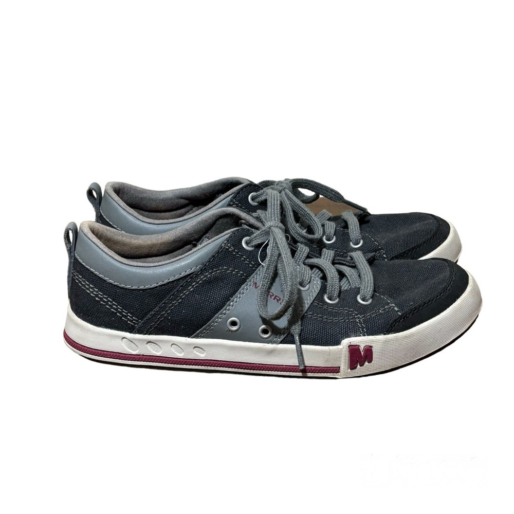 Merrell Rant Fashion low top Sneaker Black Gray Canvas Leather. Women’s 7